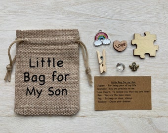 Little Bag for my Son, Birthday Gift, Thoughtful Gift, Token Gift, Keepsake, Gifts for Him