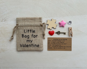 Little Bag for my Valentine,  Keepsake Token Charm Gift