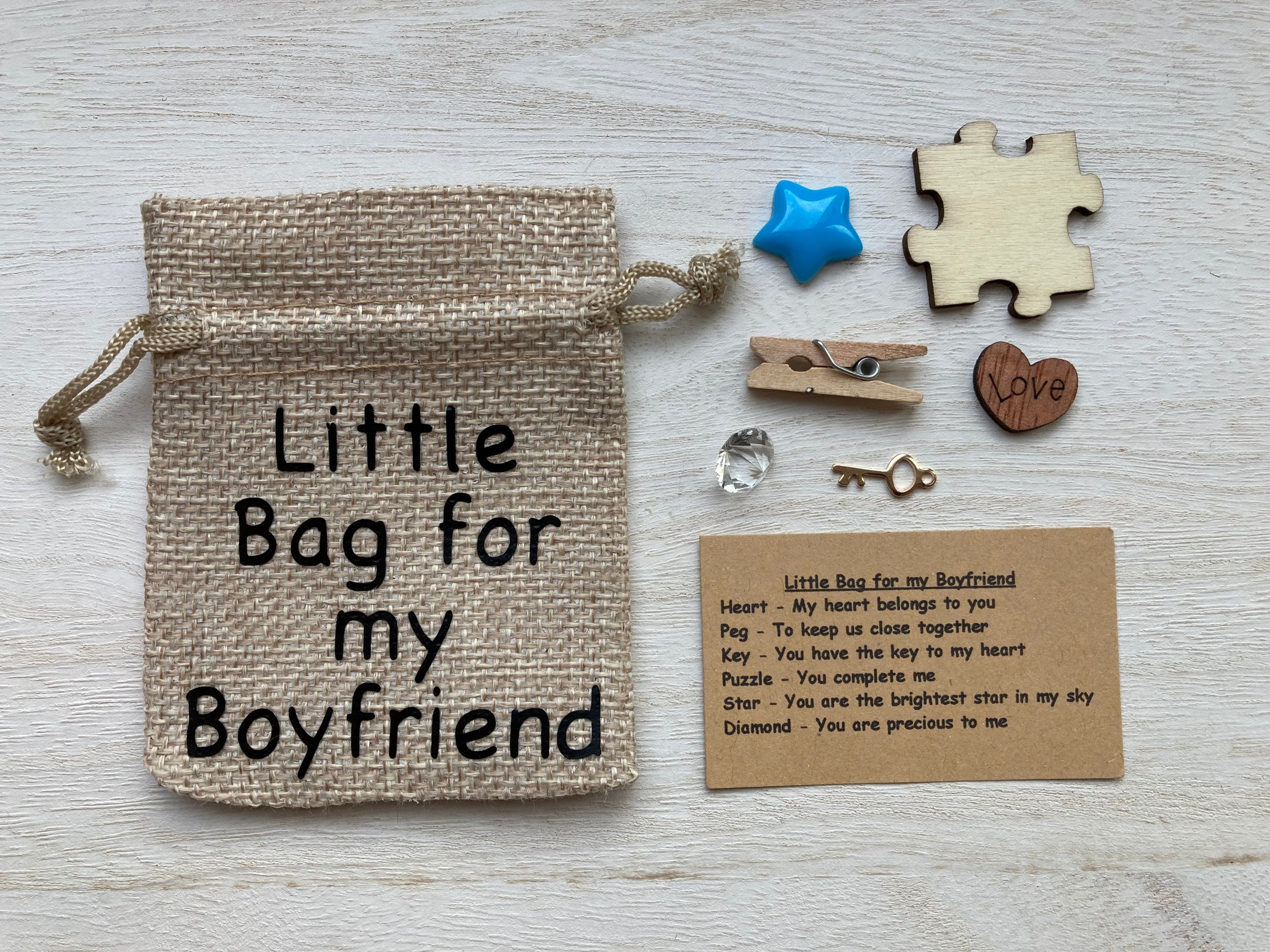 Little Bag for My Boyfriend, Valentines Day Gift, Birthday Gift,  Anniversary Gift, Thoughtful Gift, Token Gift, Keepsake 