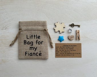 Little Bag for my Fiance, Charms, Token Keepsake,  Engagement Birthday Gift