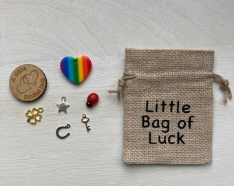 Little Bag of Luck, Good Luck Gift, Positivity Gift, Thinking of you, Token Gift, Luck Keepsake Gift, Good Luck Exams, Good Luck Charms