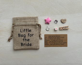 Little Bag for the Bride, Wedding Gift, Token Keepsake Charms