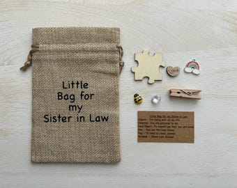 Sister in Law Keepsake Bag, Symbolic Charms, Birthday Gift, Thoughtful Token