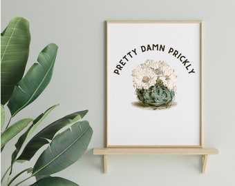 Cute Wall Art, Printable Cactus Art, Cheeky Art, Digital Download, Printable Wall Art, Vintage Wall Art