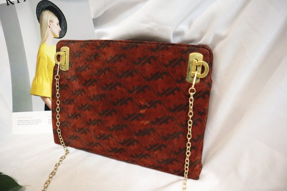 Salvatore Ferragamo red clutch bag, Ferragamo bag… - image 3