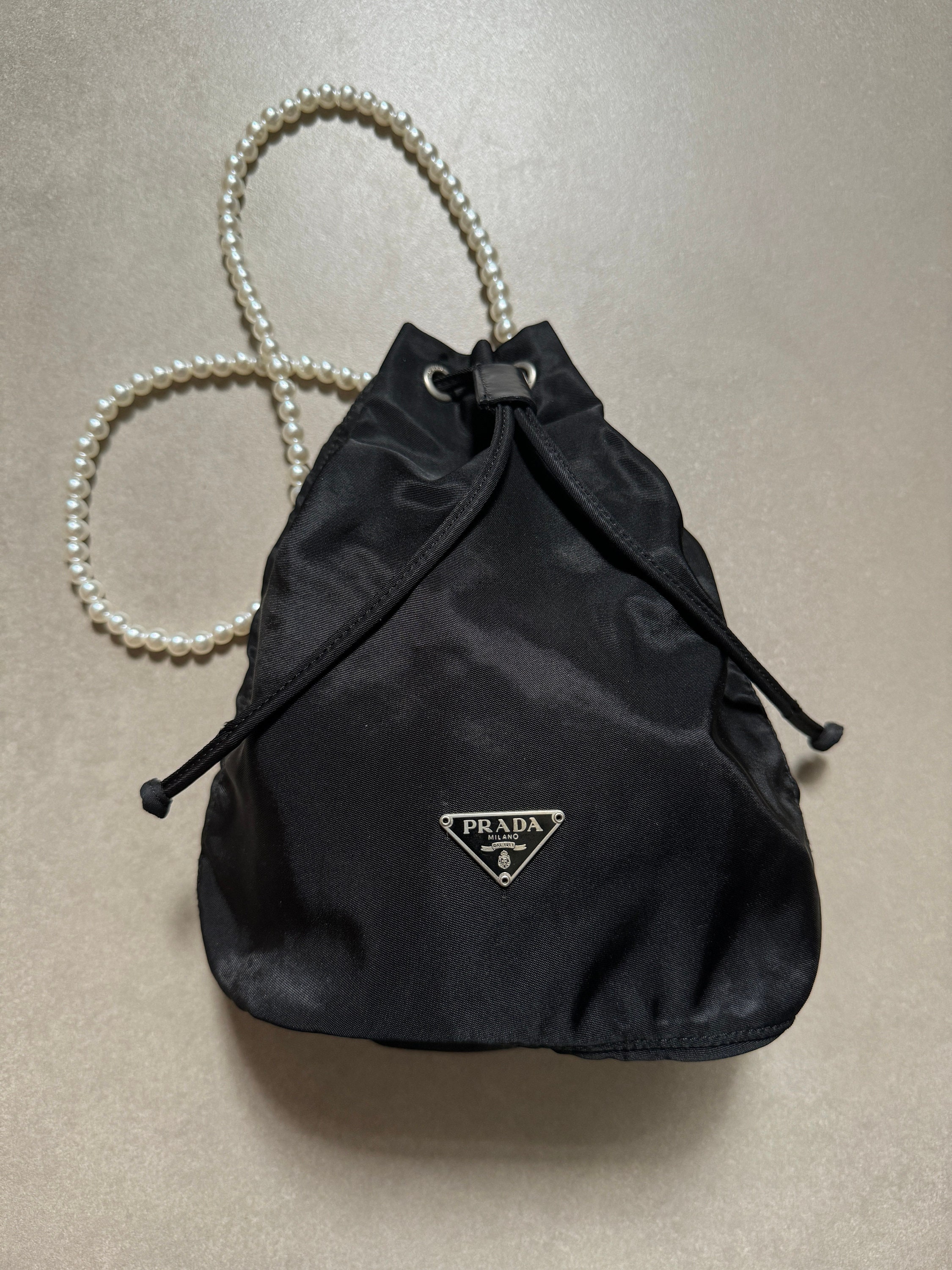 Authentic Prada Nylon Tessuto Small Bucket Drawstring Bag prada Black Authentic Prada Prada Mini Bag Prada Hobo Prada Nylon Etsy UK