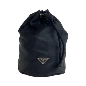 Authentic Prada Nylon Tessuto Small Bucket Drawstring Bag ,Prada Black Bag , Authentic Prada, Prada Mini Bag, Prada Hobo , Prada nylon