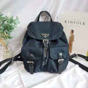 Authentic Prada Navy Nylon Leather Backpack, Prada , Authentic Prada, Prada Mini Bag, Prada Hobo , Prada nylon