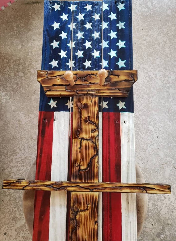 4ft Wall Hung American Flag Lichtenberg/ Fractal Burned Etsy