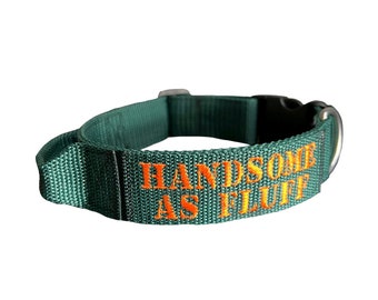 1.5" Tactical Dog Collar With Grab Handle, Working K9 Dog Collar, Heavy Duty Collar, Personalized Agility Dog, Sewn On Custom Text Patch.