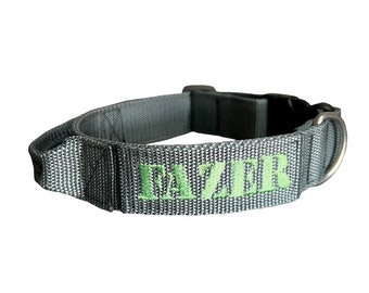 1.5" Tactical Dog Collar With Grab Handle, Working K9 Dog Collar, Heavy Duty Collar, Personalized Agility Dog, Custom Sewn On Name Patch.