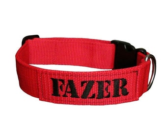 1.5" Tactical Dog Collar With Embroidered Name, Heavy Duty Collar, Personalized, Working K9 Dog Collar, Sewn On Patch, Name And Number.