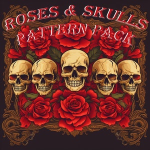 Skull and Roses pattern pack 5 patterns