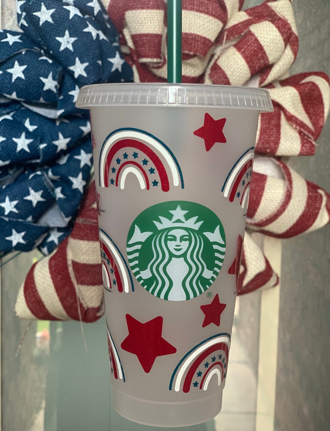 4th of July Starbucks Tumbler Independence Day Cups Etsy