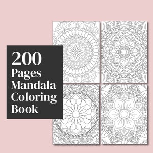 200 Seiten Mandala Malbuch (JPG/PDF)