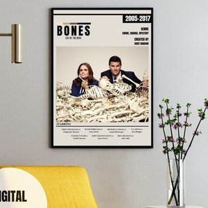 Bones Poster | Tv Show Poster | Theater Room Decor | Wall Art | Wall Decor | Tv Series Poster | Movie Poster | Printable Wall Art