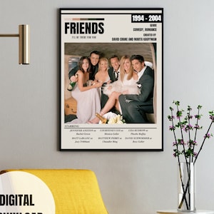 Friends Poster | Tv Show Poster | Theater Room Decor | Wall Art | Wall Decor | Series Poster | Movie Poster | Printable Wall Art