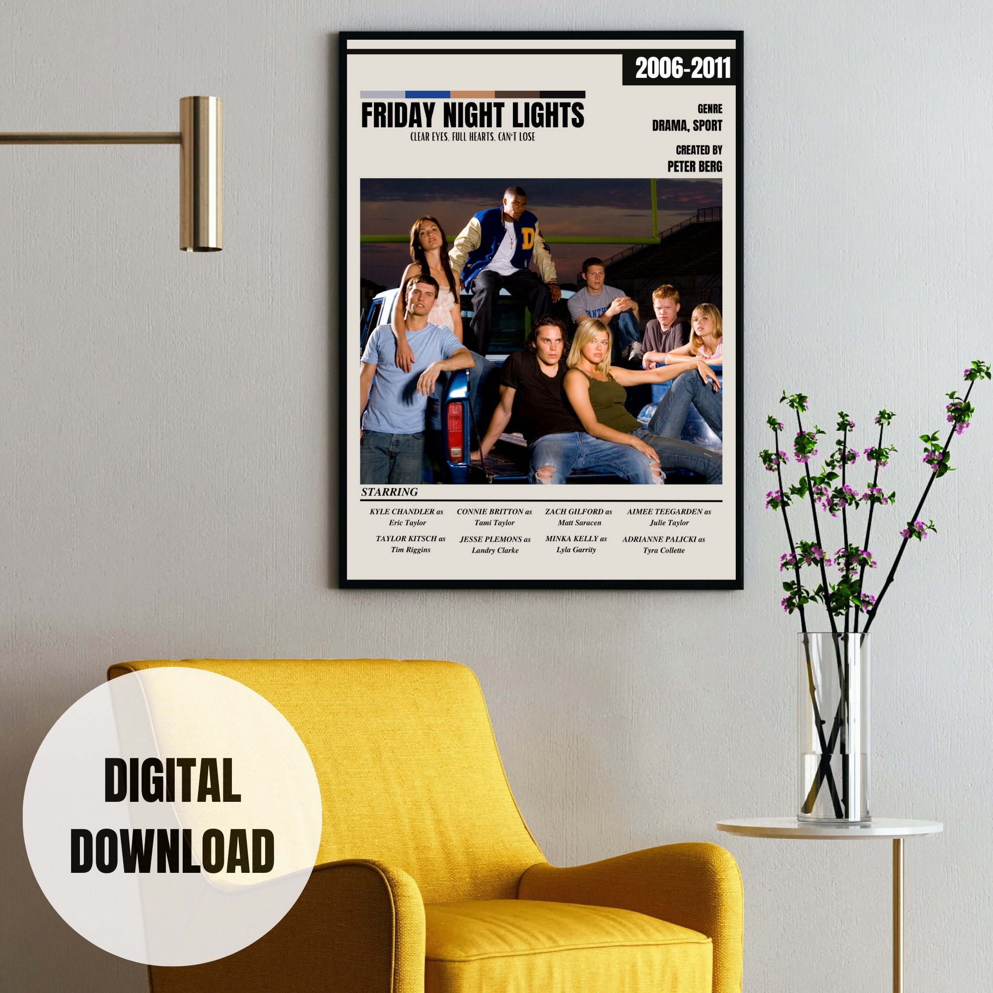 Friday Night Lights Poster | Tv Show Poster | Theater Room Decor | Wall Art | Wall Decor | Tv Series Poster | Movie Poster | Printable Art