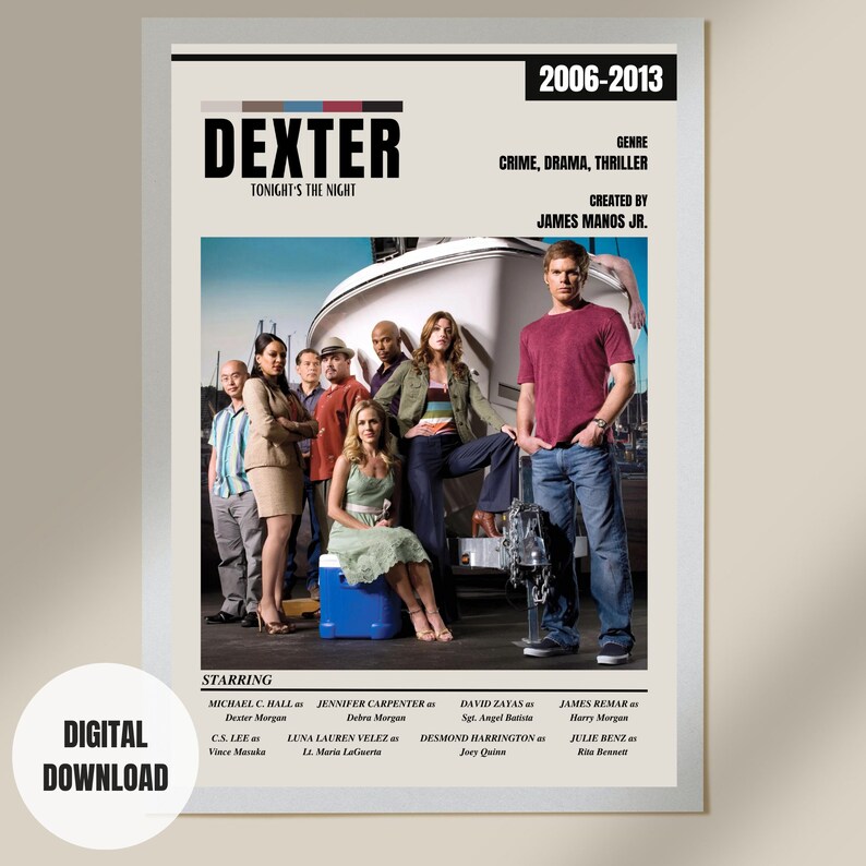 Dexter Poster Tv Show Poster Theater Room Decor Wall Art Wall Decor Tv