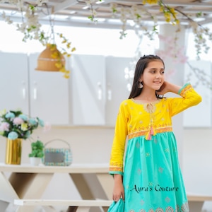 Pakistani Kids Girls Eid Formal Gharara 3 Piece Suit