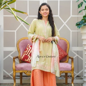 Pakistani Kids Girls Formal Gharara 3 Piece Suit