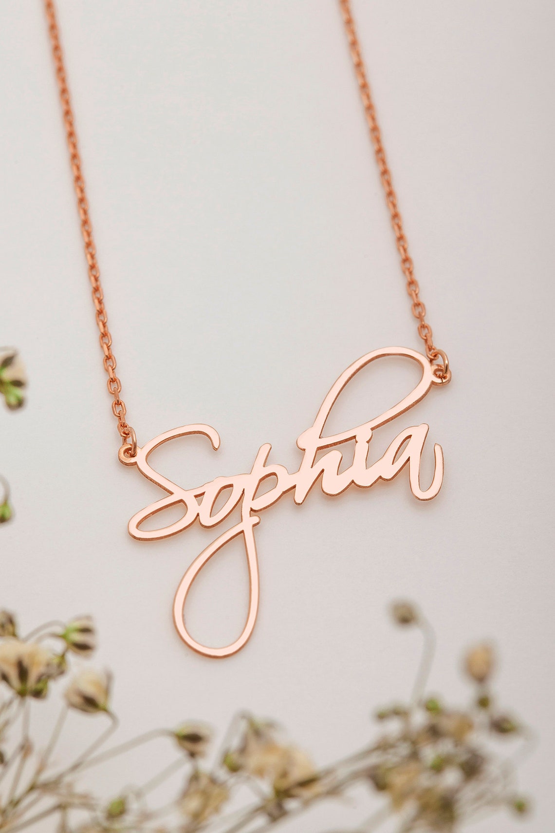 14k Solid gold name necklace Personalized Necklace Etsy