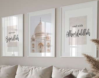 3x Islam Poster Set - Islam Wall Art - Foto's Woonkamer - Decoratie - Wanddecoratie - Muurophanging - Mode - Art Print Islamitische Poster Cadeau