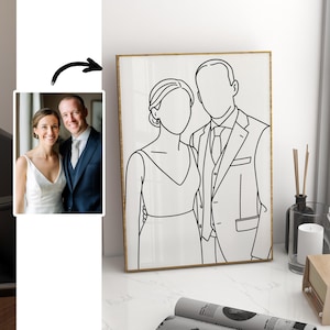Poster di famiglia personalizzato – Illustrazione al tratto – Ritratto personalizzato con bambino – Arte murale moderna – Stampa artistica su carta fotografica opaca premium