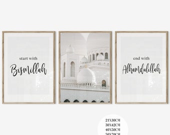3x Islam Poster Set - Islam Wall Art - Pictures Living Room - Decoration - Wall Decoration - Wall Hanging - Fashion - Art Print Islamic Poster Gift