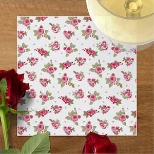 Vintage Floral Kitchen Towel, Shabby Chic Roses Dishcloth, Farmhouse Pink Flowers Tea Towel, Cottagecore Kitchen Decor, Retro Floral Dish