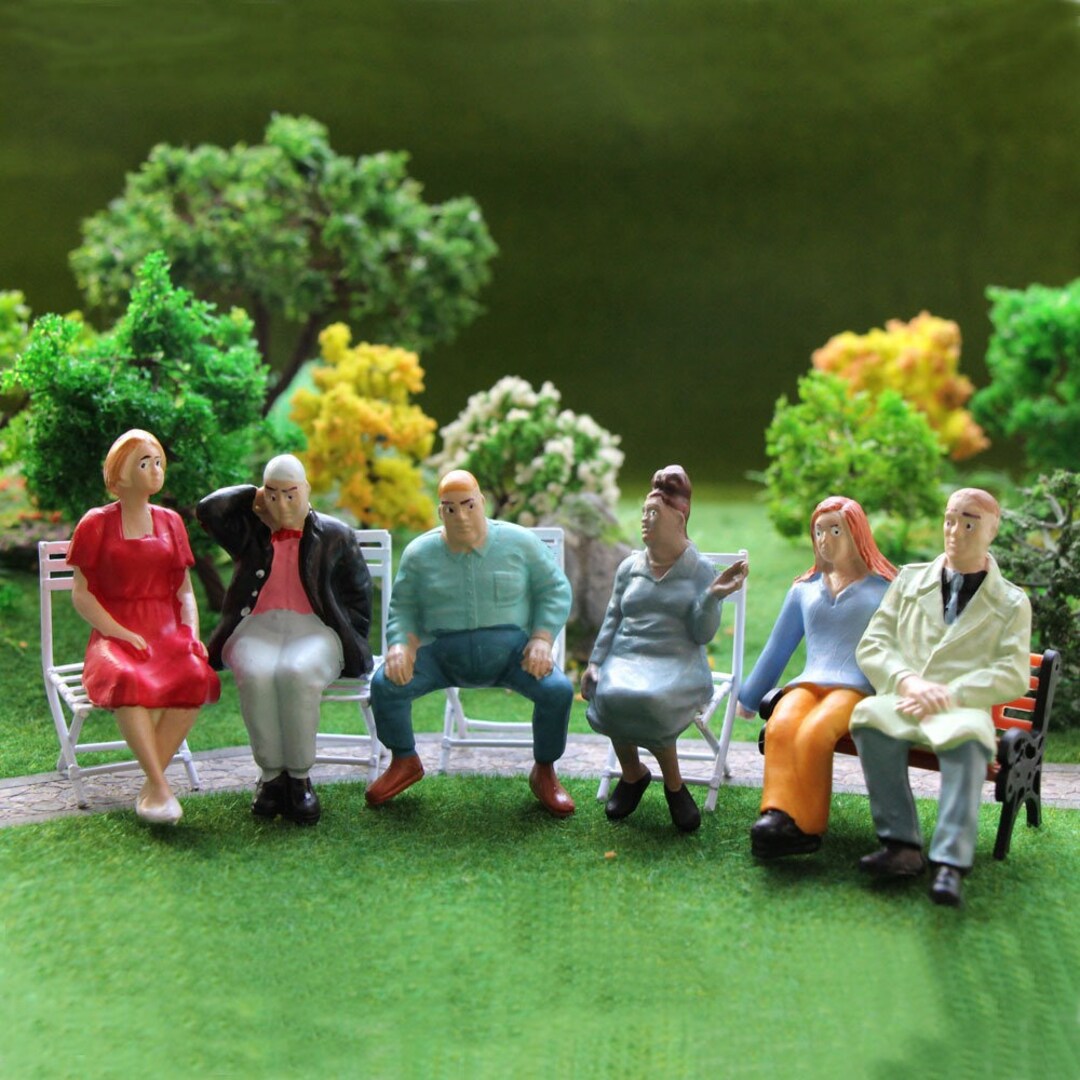 Train Railway G Scale Model Figures All Seated Painted People Tiny
