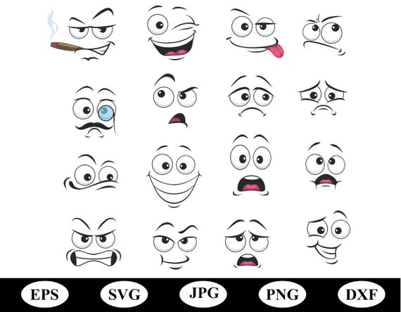 Premium Vector  Comic face expressions set