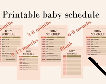 Baby Schedule Etsy