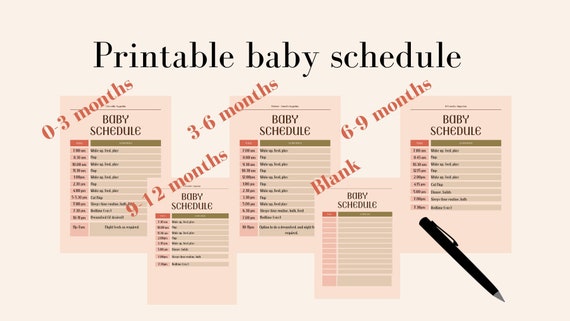 Baby Sleep Schedule Template Printable PDF | Etsy