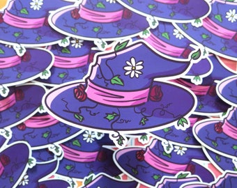 Halloween Cute Purple Witch Hat 3 in Sticker//Witchy Sticker//Spooky Creepy Sticker//Kawaii Witch//Halloween Gift//Waterproof Sticker
