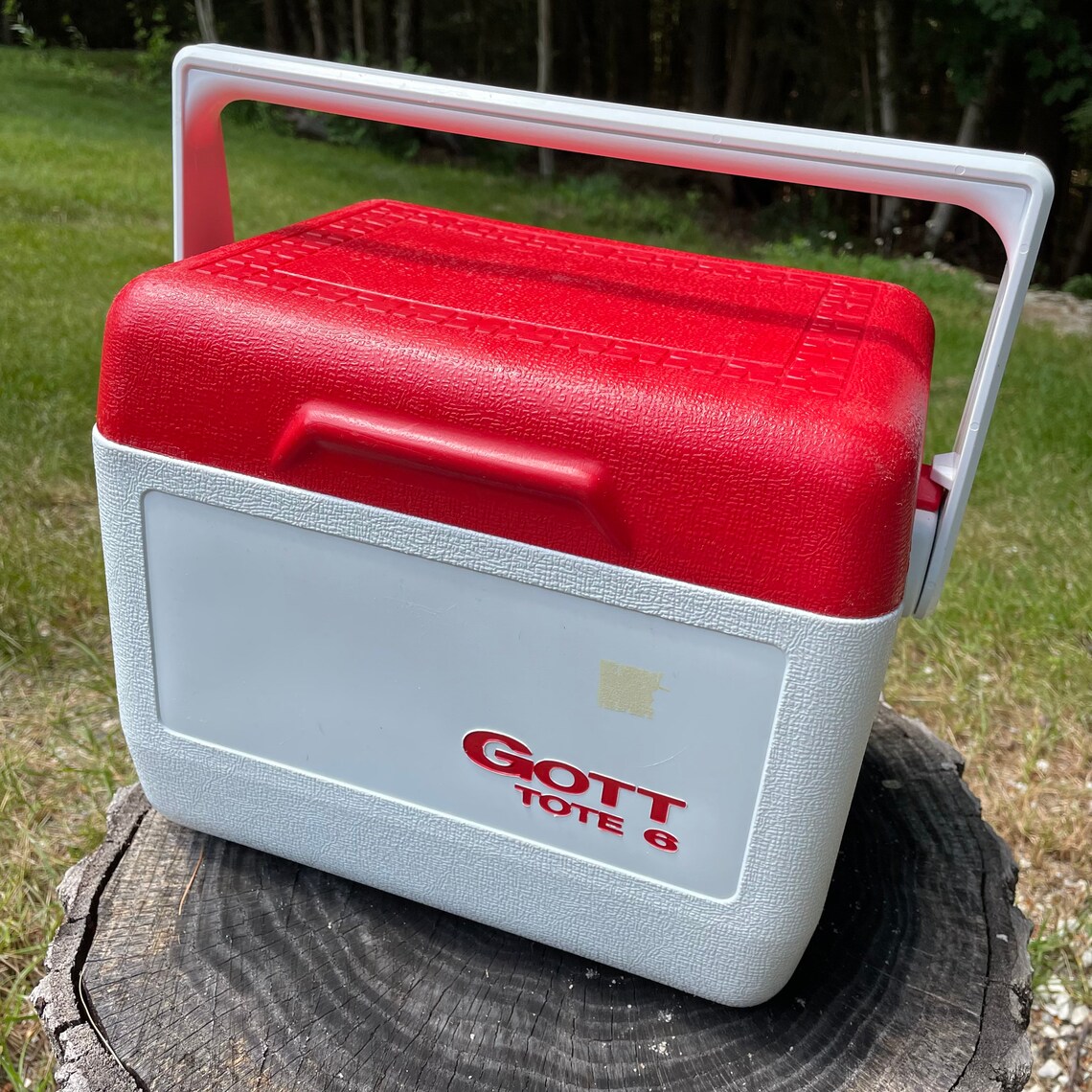 Vintage Cooler Gott Tote 6 Red and White Etsy