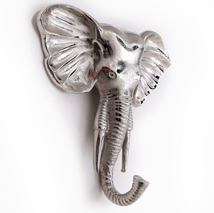 24cm Aluminium Elephant Head Wall Decor Etsy