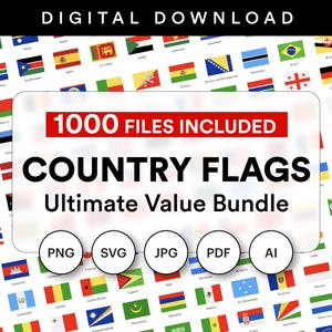 World Country Flags Ultimate Bundle: International Clipart (Digital Download)