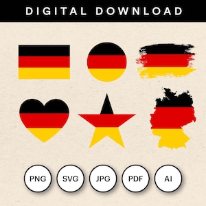 Germany Flag Digital Art: Vector Graphics Bundle (Digital Download)