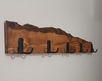 Made to Order Olive Wood Coat Rack Wall Mount , Wood Coat Hanger , Rustic Wall Coat Rack , Wall Coat Rack ,Wall Mounted Coat Rack, Home Gift