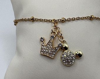 Kingdom Hearts-inspirerat gyllene berlockarmband