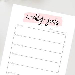 Weekly Planner Printable | boho weekly printable, weekly goals printable, weekly to do list printable