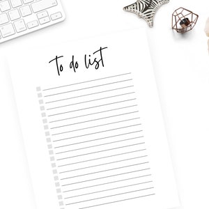 To Do List Printable | daily to do list with checkboxes, to do list page, digital file, boho planner, letter size and A5 size PDF