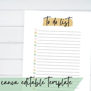 To Do List Canva Template | to do list printable, list template, editable to do list, digital checklist
