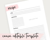 Recipe Template | canva recipe template, recipe printable, recipe card template, recipe editable template