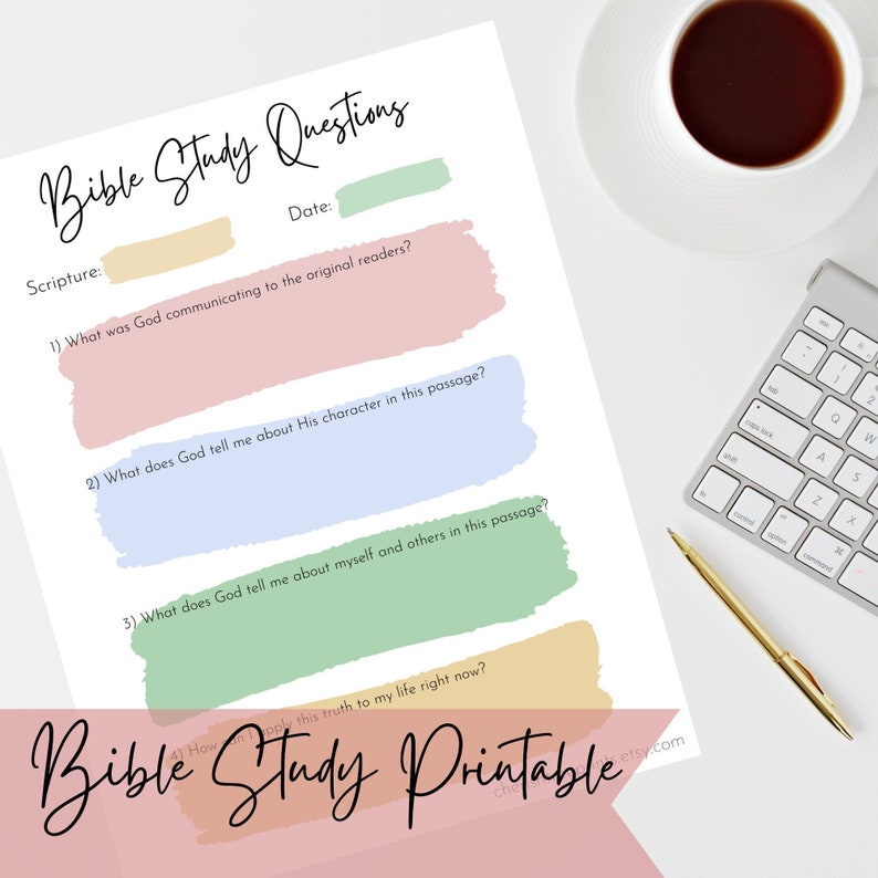 Bible Study Printable, Bible Verse Questions, Devotional Printable for ...