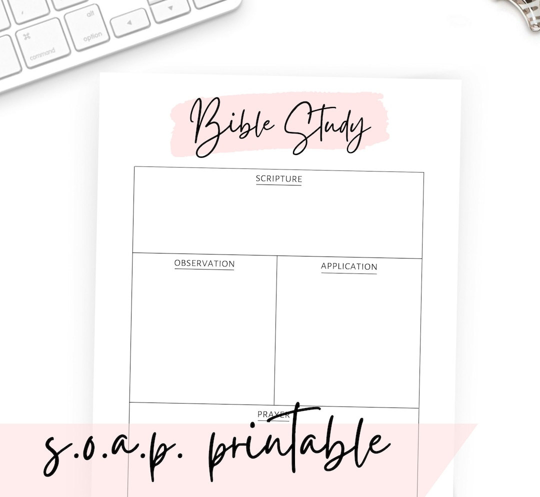 SOAP Bible Study Printable Bible Study Worksheet, Bible Study Journal ...