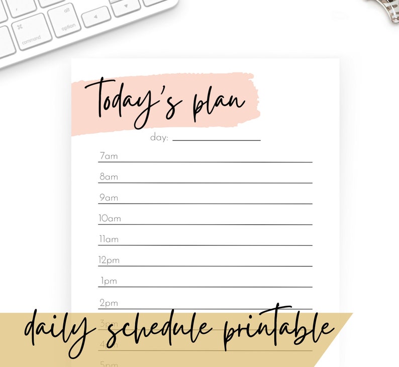 Hourly Planner Printable Daily Planner Page Hourly Schedule Etsy