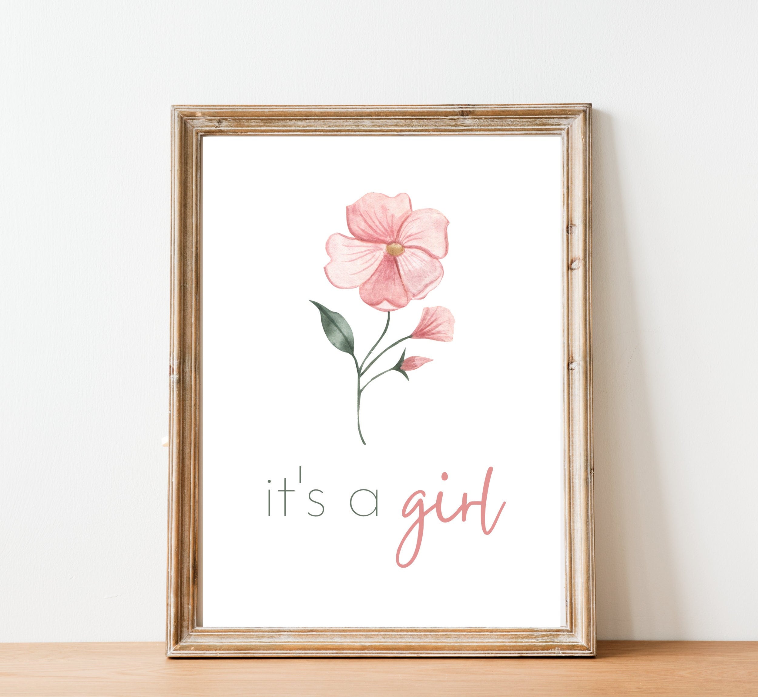 Its a Girl Printable Sign | Digital Download Gender Reveal Sign, Baby ...