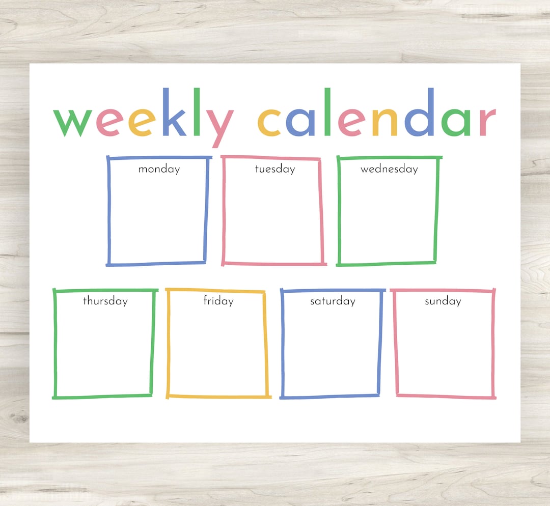 Kid's Calendar Printable | Weekly Planner, Homeschool Calendar, School ...